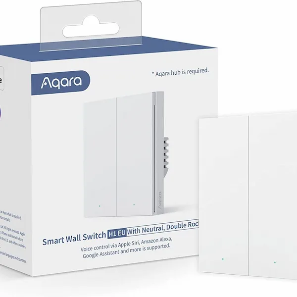 Aqara Smart Wall Switch H1 EU valge neutraaliga topeltlüliti WS-EUK04 pakend