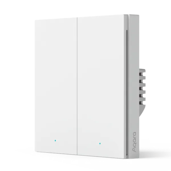 Aqara Smart Wall Switch H1 EU valge neutraaliga topeltlüliti WS-EUK04 eestvaade