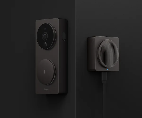 Aqara Doorbell Camera Hub G410 Select must videouksekell CH-C09D-B paigaldatud seinale