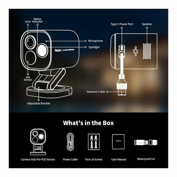 Aqara Camera Hub G5 Pro PoE hall valvekaamera CH-C03D-G omadused