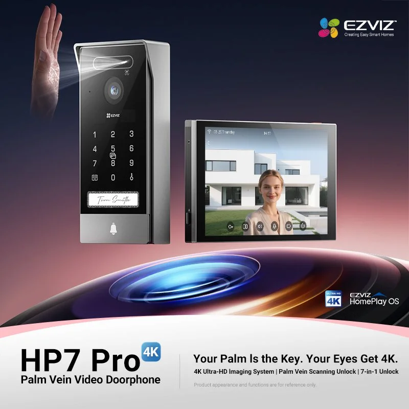 EZVIZ HP7 Pro 8MP näo- ja peopesatuvastusega videofono