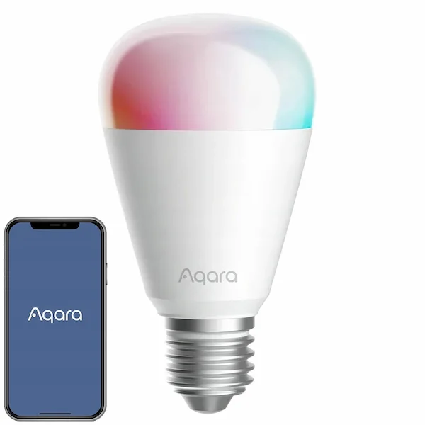 Aqara LED Bulb T2 E27 RGB CCT nutipirn LB-L02D eestvaade ja äpp