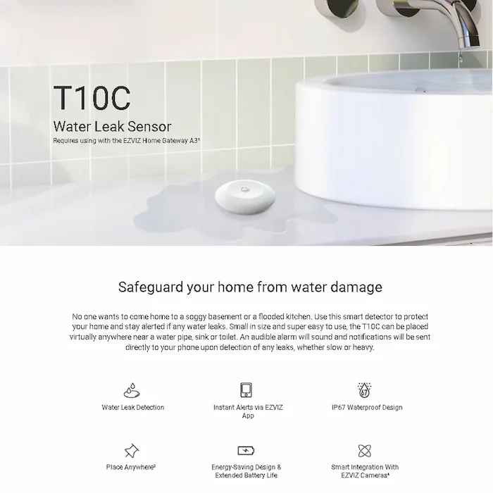 EZVIZ T10C juhtmevaba veelekkeandur