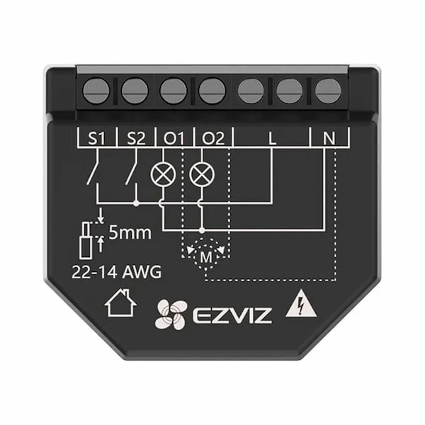 EZVIZ T36-WM 2-kanaliga WiFi relee energiatarbimise mõõtmisega
