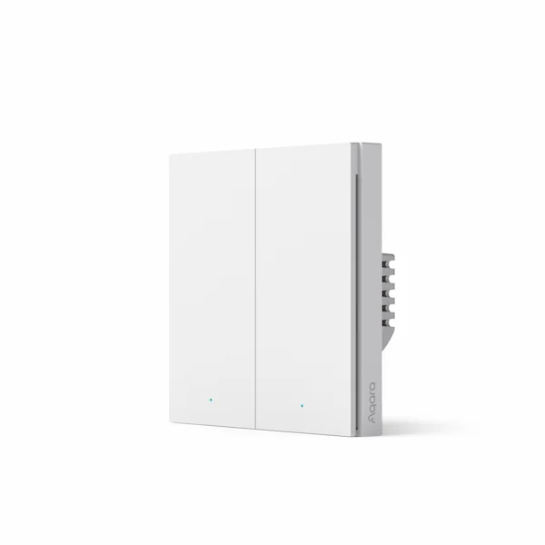 Aqara Smart Wall Switch H1 EU valge neutraalita topeltlüliti WS-EUK02 eestvaade