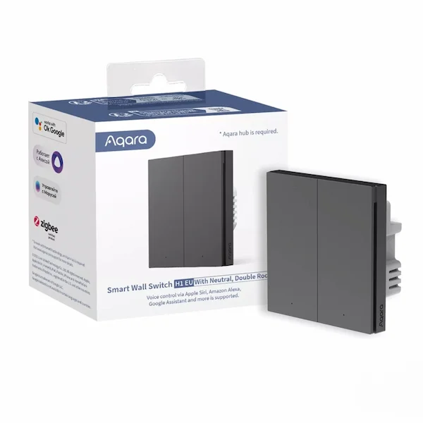 Aqara Smart Wall Switch H1 EU hall neutraaliga topeltlüliti WS-EUK04-G pakend