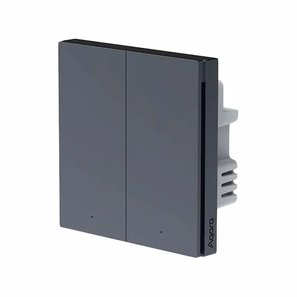 Aqara Smart Wall Switch H1 EU hall neutraaliga topeltlüliti WS-EUK04-G eestvaade